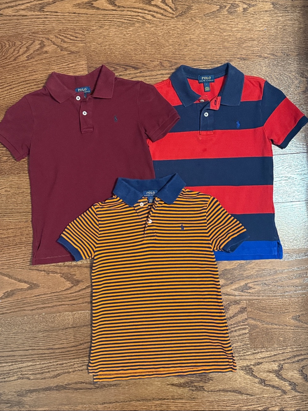 Size 7 boys bundle of 3 Polo Ralph Lauren polo shirts.